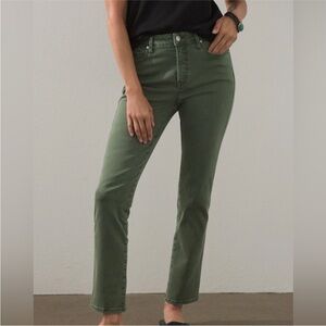 Chicos define me denim green straight leg ankle pants jeans size 4